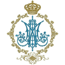 Matriz De Bordado Escudo Mariano 20 Cm
