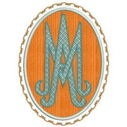 Matriz De Bordado Medalha Mariana 5 Aplicada