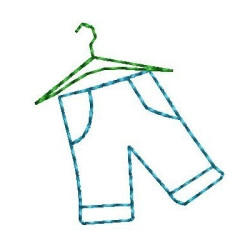 Embroidery Design Pants In Hanger