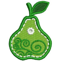 Embroidery Design Pear Decorated