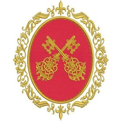 Matriz De Bordado Medalha Com Aplique São Pedro