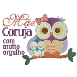 Matriz De Bordado Mãe Coruja Com Orgulho