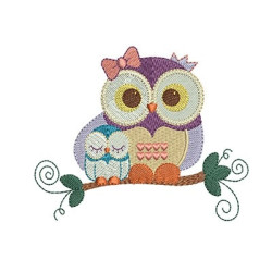 OWL MOTHER AND SON (A) 10 CM