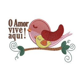 Diseño Para Bordado Amor Vive Aquí 11 Cm