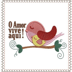 Matriz De Bordado O Amor Vive Aqui 1 3 Cm