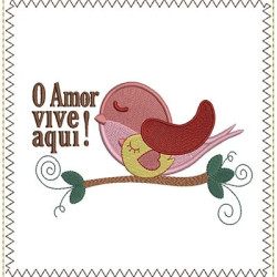 Diseño Para Bordado Amor Vive Aquí 17 Cm