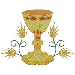Embroidery Design Goblet With Wheat