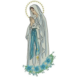 Diseño Para Bordado Nuestra Señora De Lourdes 35 Cm