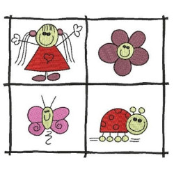 Diseño Para Bordado Marco Con Las Figuras