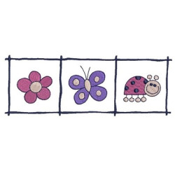 FRAME WITH FLOWER, BUTTERFLY AND LADYBUG