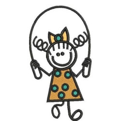 Diseño Para Bordado La Muchacha Salta Cuerda