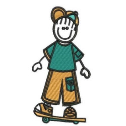 Diseño Para Bordado Niño En El Patín