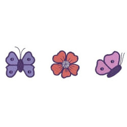 Matriz De Bordado Borboletas E Flores