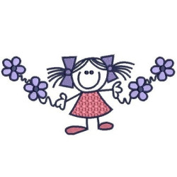 Diseño Para Bordado Muchacha En Flores