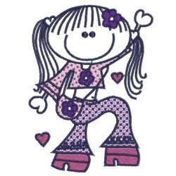Embroidery Design Little Girl Fashion