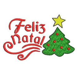 Matriz De Bordado Feliz Natal Com Arvore