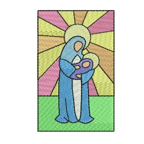 STAINED GLASS OF MARY CHRISTMAS
