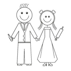 Embroidery Design Wedding Couple 2