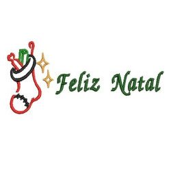 Matriz De Bordado Feliz Natal Com Bota