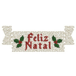 Matriz De Bordado Fita Feliz Natal