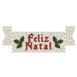 Embroidery Design Merry Christmas Ribbon