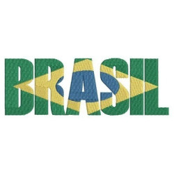 Embroidery Design Brazil Flag Written