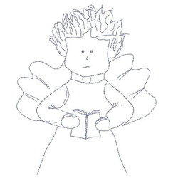Embroidery Design Angel Reading