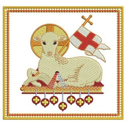 5 EMBROIDERED ALTAR CLOTHS LAMB 113