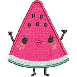 Embroidery Design Watermelon Cute Applied