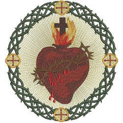 Embroidery Design Sacred Heart Of Jesus In The Frame 2