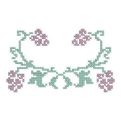 Embroidery Design Grapes Branch Cross Point
