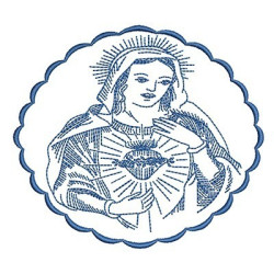 Embroidery Design Medal Virgin Mary