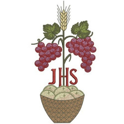 Embroidery Design Grapes And Breads 27cm