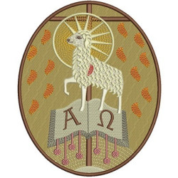 Embroidery Design Lamb In Medal