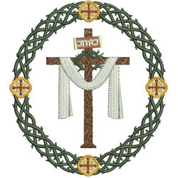 Embroidery Design Penance Cross In Frame 13 Cm