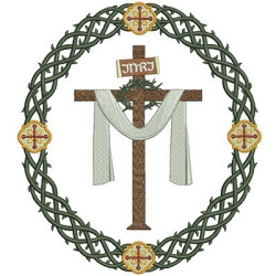 Embroidery Design Penance Cross In Frame 23 Cm