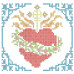 Sacred Heart On Cross Point Cross Stitch