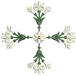 Embroidery Design Cross Of Lilies