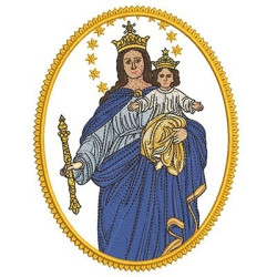 Embroidery Design Medal Of Our Lady Of Auxiliary