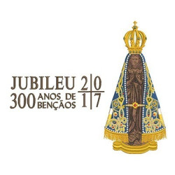 Matriz De Bordado Aparecida Jubileu 300 Anos 30 Cm