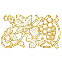 Diseño Para Bordado Barrado De Uvas Contornadas 30 Cm