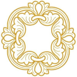 Embroidery Design Golden Frame 18 Cm