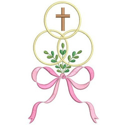 Diseño Para Bordado Trindad Con Cruz Y Lazo