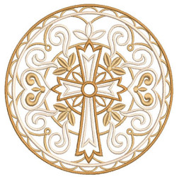 Embroidery Design Medal With Cross 2
