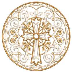 Matriz De Bordado Medalha Com Cruz 2