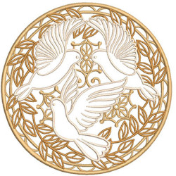 GOLDEN MEDAL WITH DOVES