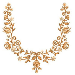 Embroidery Design Golden Floral Frame