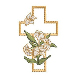 Diseño Para Bordado Cruz Com Lírios