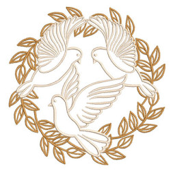 Diseño Para Bordado Medalla Follo Con Pombas
