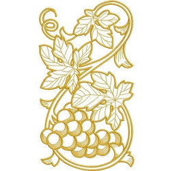 Embroidery Design Vertical Grapes 1